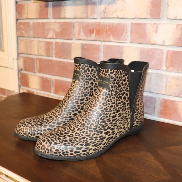 LONDON FOG Leopard Piccadilly Slip On Waterproof, Rain Boots Women's Size 10M - Picture 4 of 4